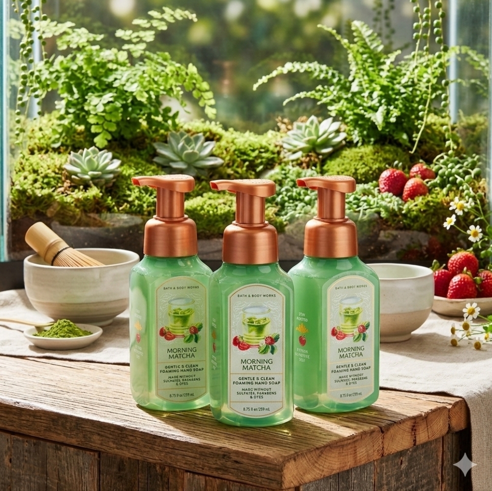 Bath & Body Works Morning Matcha Foaming Hand Soap - Green with Copper Pump